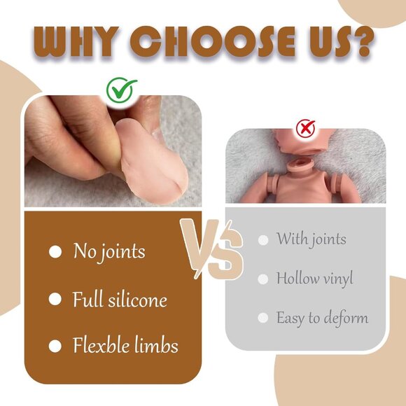 19.3in Full Silicone Reborn wheaten  Baby Boy Dolls Lifelike 6.6LB Weighted Doll - Picture 5 of 6